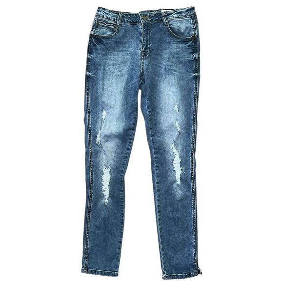 Wishlist Low-Rise Distressed Slit Ankle Skinny Jeans Size 7 27X28 - Picture 1 of 7